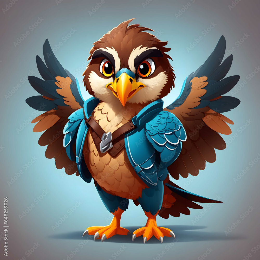Fototapeta premium Falcon Bird Illustration AI Generative