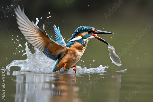 Kingfisher (Alcedo at this) common kingfisher, bird colorful sharp images © Design Wave Ai