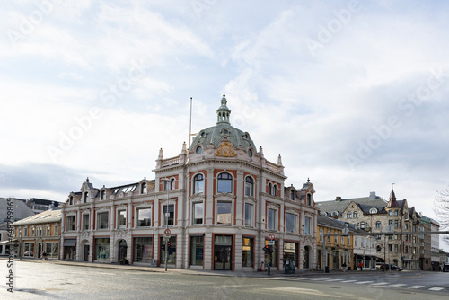 Historic commercial building from about 1900 in Trondheim, Trøndlag county, Norway