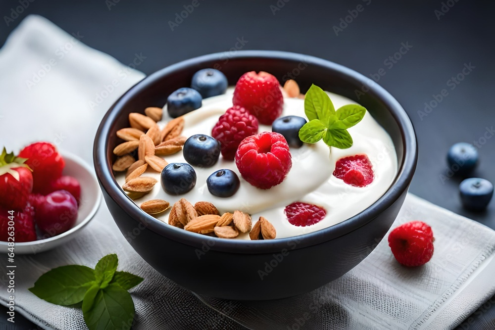 yogurt with berries Generated Ai yogurt with berries Generated Ai