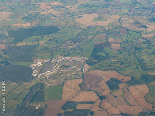 Tableau sur toile A high altitude view of the Silverstone circuit in Northamptonshire, UK
