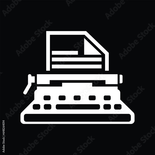 Mass media typewriter press icon.