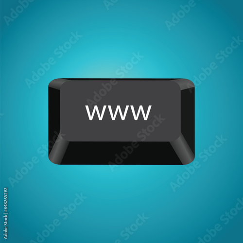 Computer key with world wide web written abbreviation on it