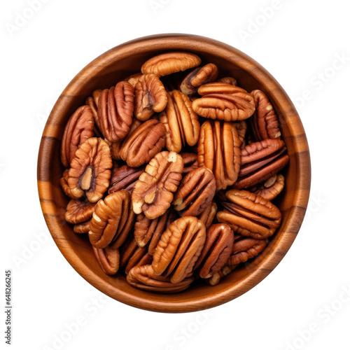 Bowl of Pecans Isolated on ...