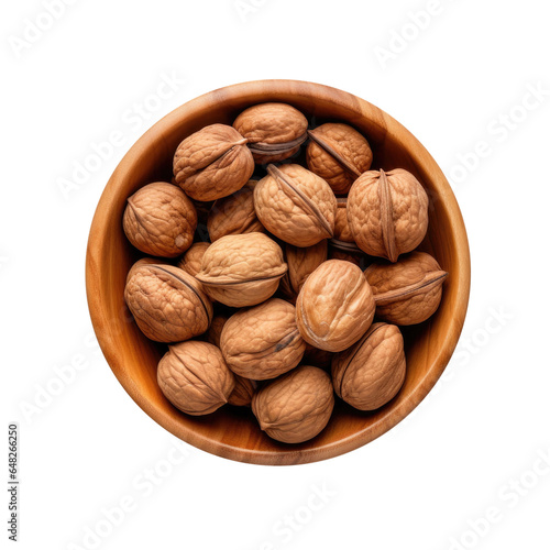 Bowl of Walnuts Isolated on...
