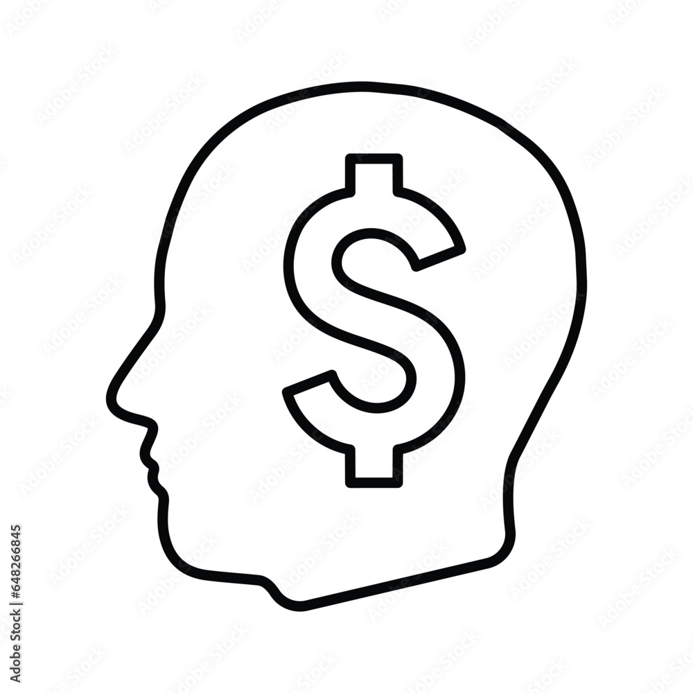 Budget in Mind icon. Line, outline design. Budget in Mind icon. Line, outline design.