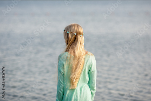 Girl Looking Towards the Lake