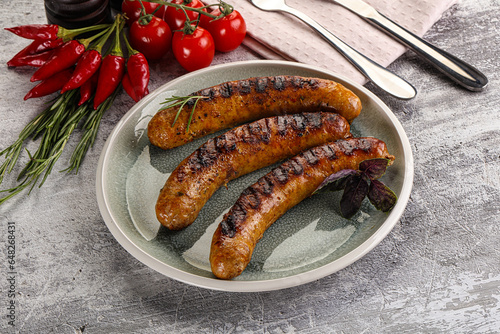 Grilled meat sausages with spices