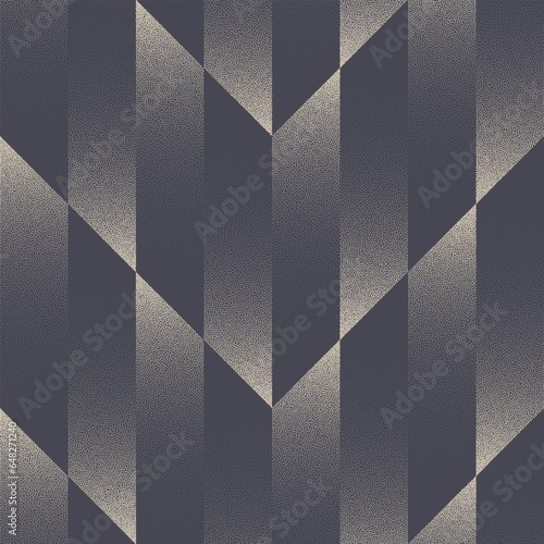 Checkered Tile Retro Styled Seamless Pattern Vector Dot Work Abstract Background. Old Fashioned Vintage Design Textile Print For Clothes Or Linen Repetitive Wallpaper. Half Tone Posh Art Illustration