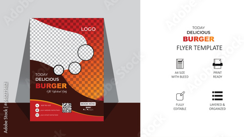 deligious burger food flyer design template	
 photo