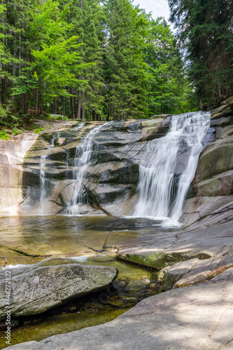 Mumlavsky vodopad  waterfall   Giant Mountains mountain range in Czech Sudeten Mountains