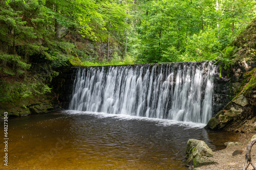 Waterfall Kropelka in Karkonosze mountain range  Polish Sudeten Mountains