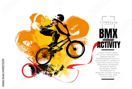 Active young person riding a bmx
