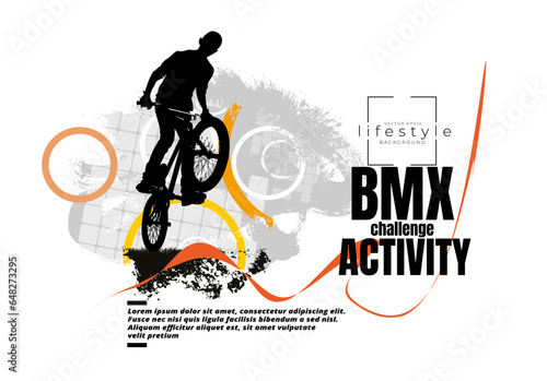 Active young person riding a bmx