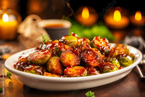 Honey balsamc roasted brussels sprouts, fall cooking, Thanksgiving side dish