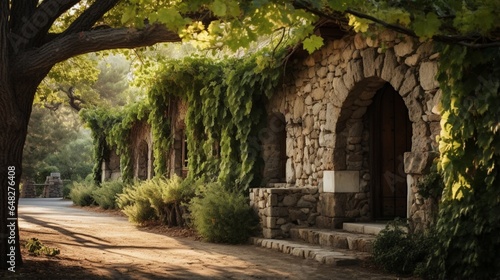 the beauty of a family-owned vineyard with a historic stone wine cellar