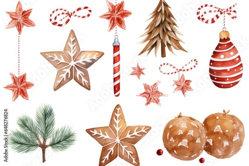 Christmas decorations on a white background © pham