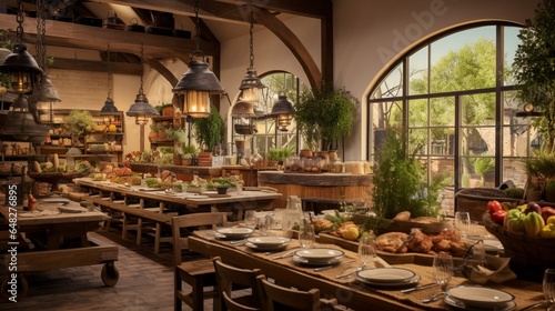 the charm of a farm-to-table restaurant with fresh ingredients on display