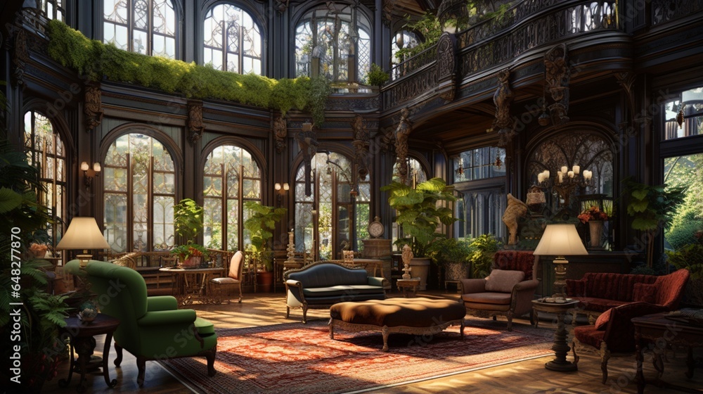 Visualize an opulent Victorian mansion
