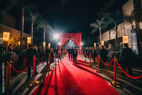 Red carpet event with Hollywood celebrities and photographers capturing the glitz and glamour of the entertainment industry