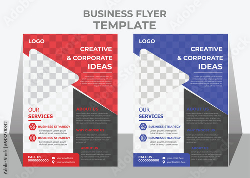 Modern business flyer template with color variation.
