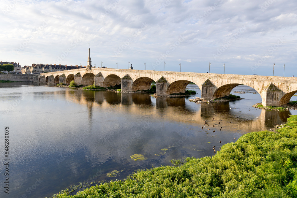 Jacques-Gabriel Bridge at Blois on the River Loire, Loire Valley, France