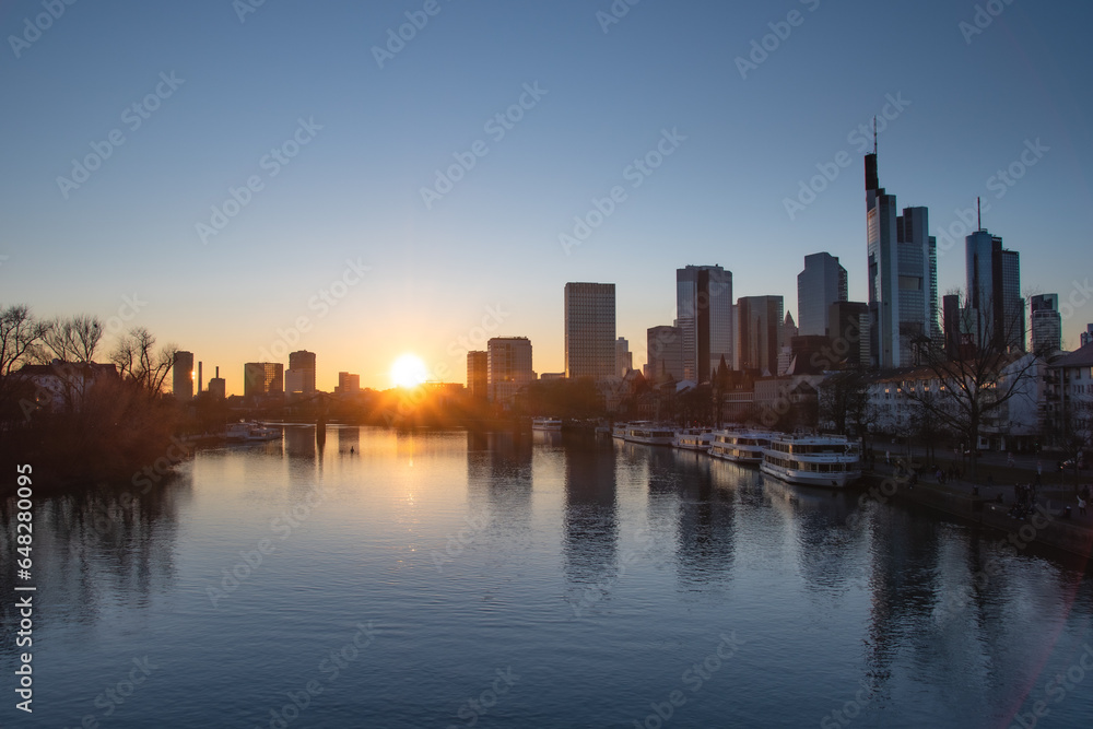 Frankfurt Skyline at Sunset