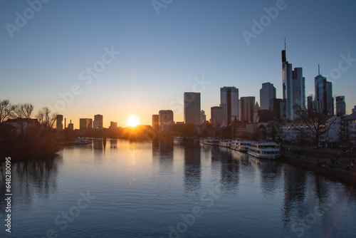 Frankfurt Skyline at Sunset photo