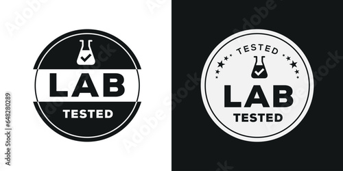 Lab tested label, vector illustration.