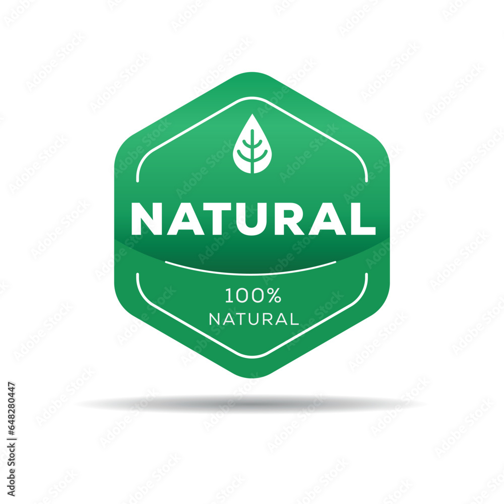 Natural label (100% Natural), vector illustration. Natural label (100% Natural), vector illustration.
