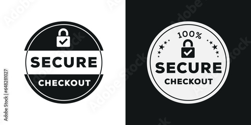 Secure checkout label, vector illustration.