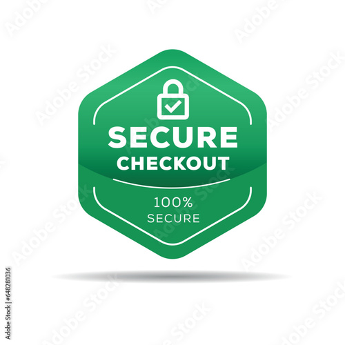 Secure checkout label, vector illustration.