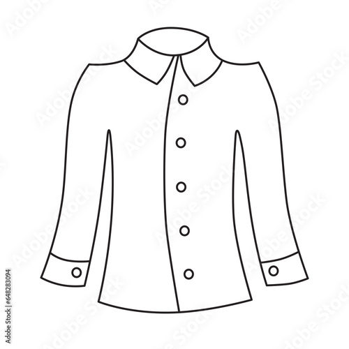 White dress shirt line icon isolated vector illustration