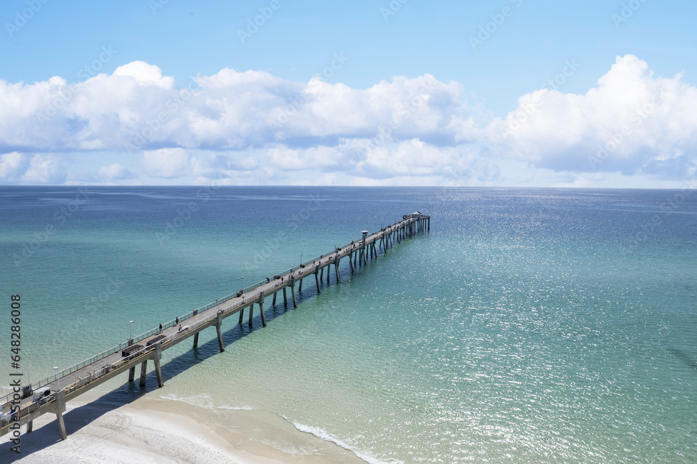 Fort Walton Beach pier Aerial view of the Gulf of Mexico Fort Walton Beach pier Aerial view of the Gulf of Mexico
