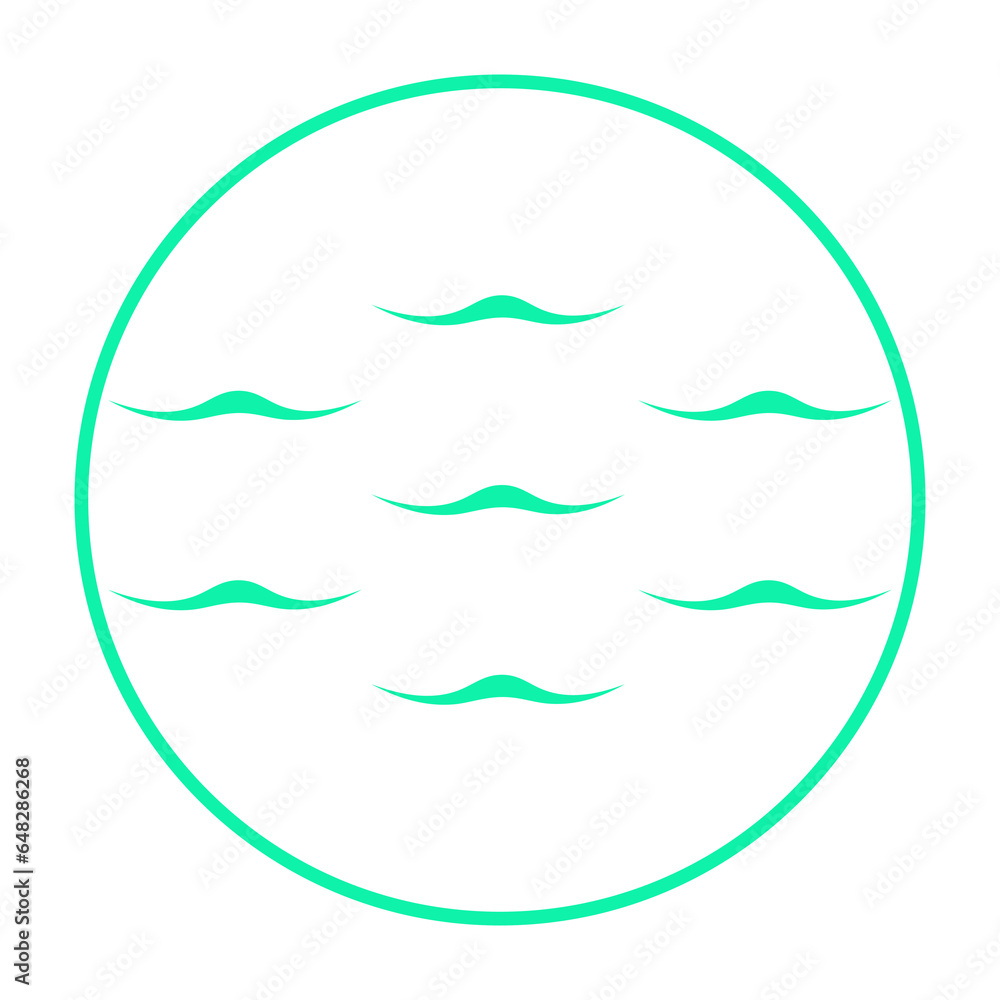 green mint water waves circle frame icon green mint water waves circle frame icon