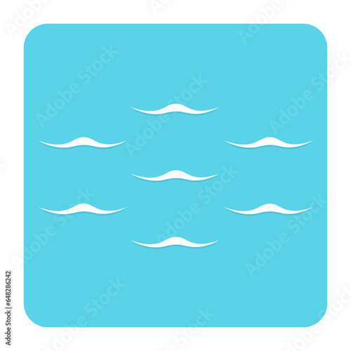 blue water waves square icon