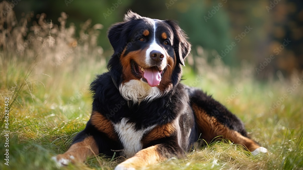 playful bernese dog in the park, lawn, yard, field, grass playful bernese dog in the park, lawn, yard, field, grass