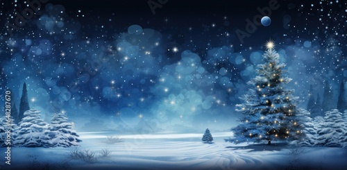 Holiday background with Christmas tree © yganko