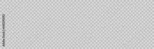 Realistic water drops isolated on transparent background.Vector illustration set.
