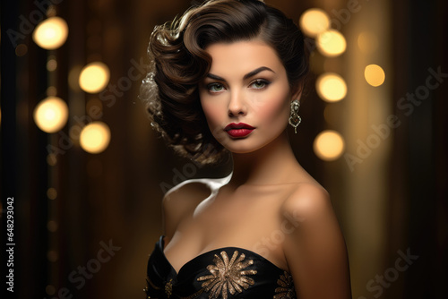 Woman in a vintage-inspired Hollywood glamour portrait