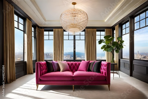 modern living room with fireplace