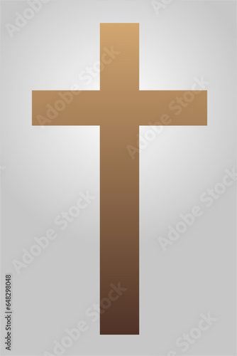 Gold toned cross with glow affect background