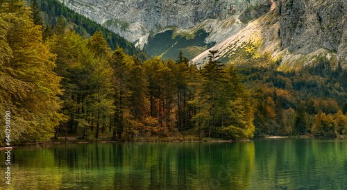 Nature colors during autumn in the mountains near a lake