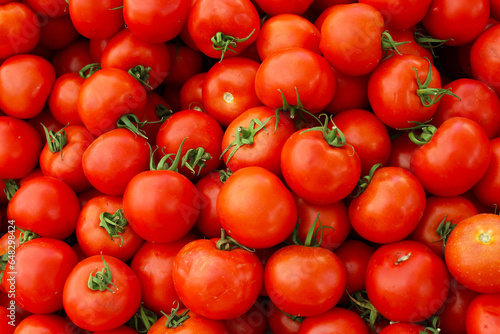 healthy food natural background of red fresh tomatoes