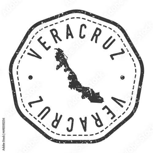 Heroica Veracruz, Ver., Mexico Map Stamp Retro Postmark. Silhouette Postal Passport. Seal Round Vector Icon. Badge Vintage Postage Design. photo