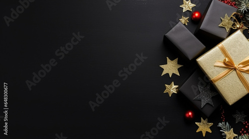 christmas gift box  on black © ashar