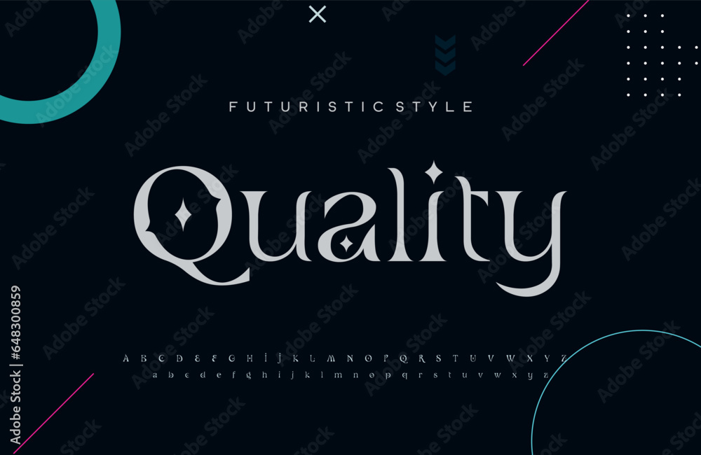 Quality Abstract Fashion font alphabet. Minimal modern urban fonts for logo, brand etc. Typography typeface uppercase lowercase and number. vector illustration - obrazy, fototapety, plakaty 