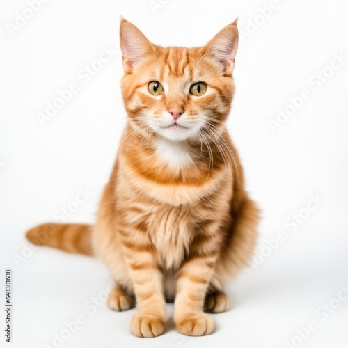 ginger cat isolated on white