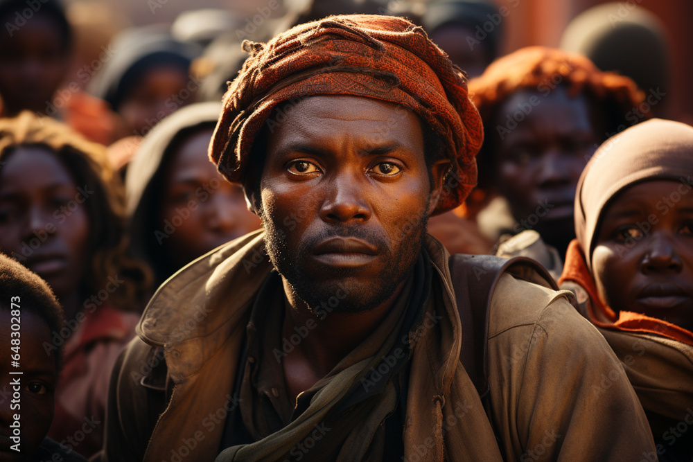 Fototapeta premium crowd of african people,population of africa