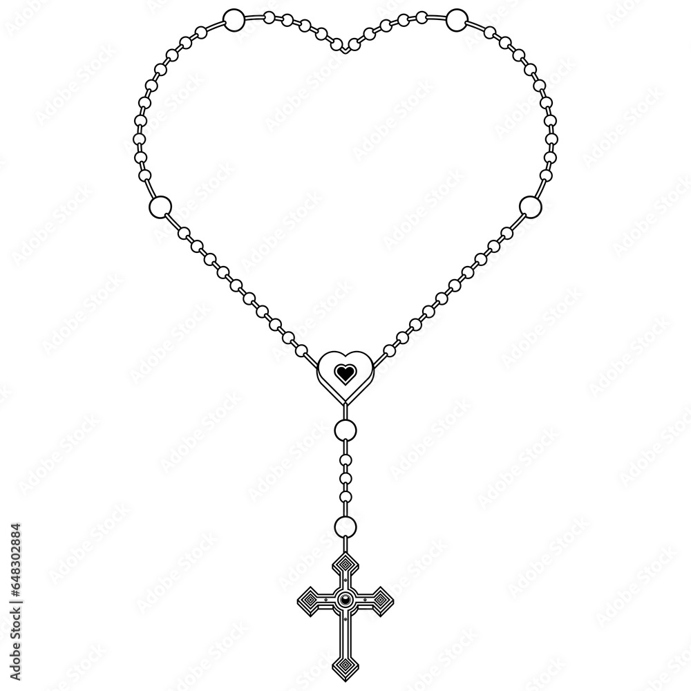 Heart shaped Rosary Rosary With Christian Cross Symbol Of The heart-shaped-rosary-rosary-with-christian-cross-symbol-of-the